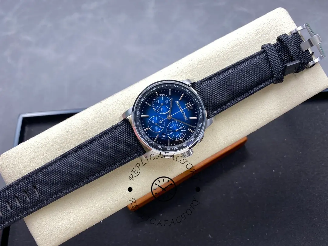 AP CODE 11.59 Smoked Blue Dial 1:1 Clone 26393BC.OO.A002KB.01 Nylon Strap