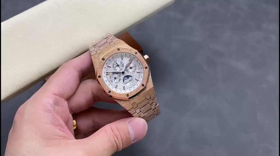 AP Royal Oak 1:1 Clone Perpetual Calendar 41 26574OR.OO.1220OR.01 Frosted Rose Gold