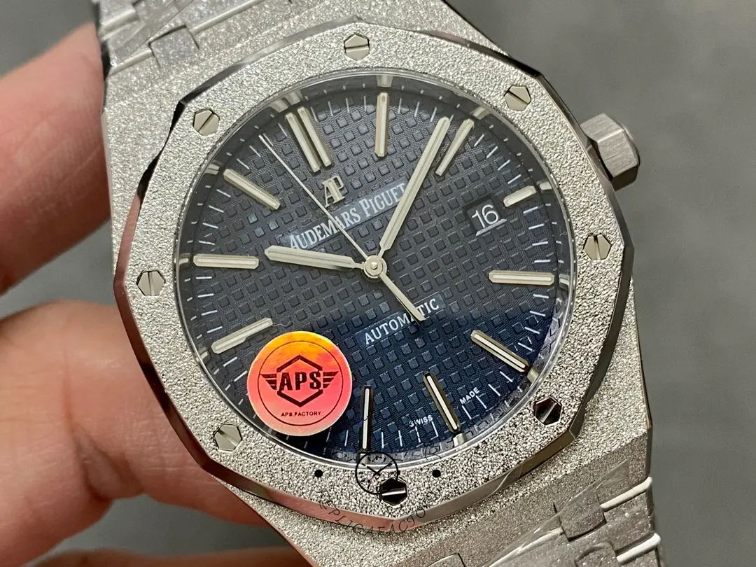 AP Royal Oak Blue Dial 1:1 Clone 15410BC.GG.1224BC.01 41 Frosted White Gold