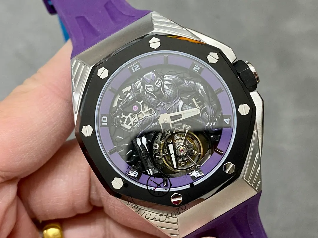 1:1 Clone AP Royal Oak 26620IO.OO.D077CA.01 Concept Black Panther Flying Tourbillon