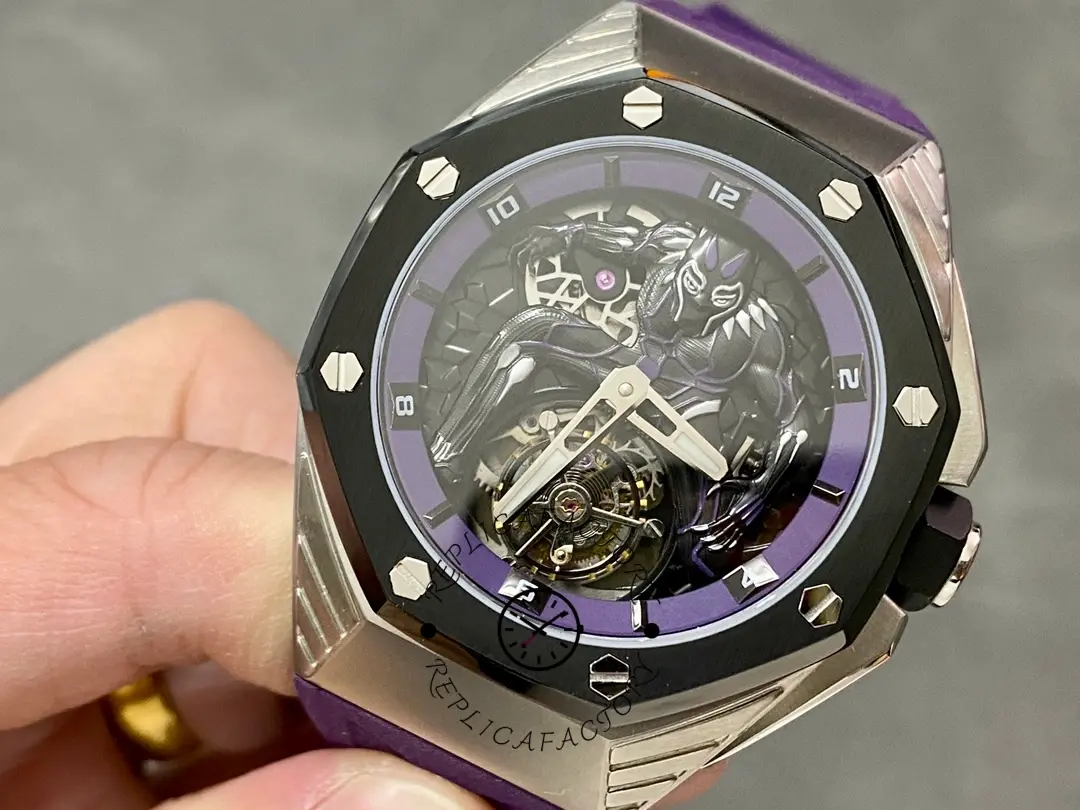 1:1 Clone AP Royal Oak 26620IO.OO.D077CA.01 Concept Black Panther Flying Tourbillon