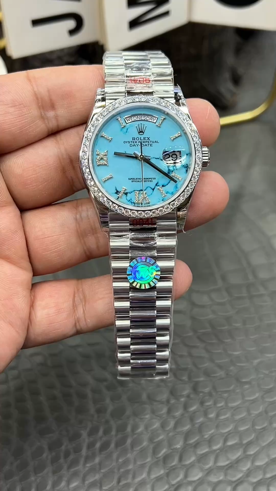 1:1 Clone Rolex Day-Date 128349RBR-0031 Turquoise Dial