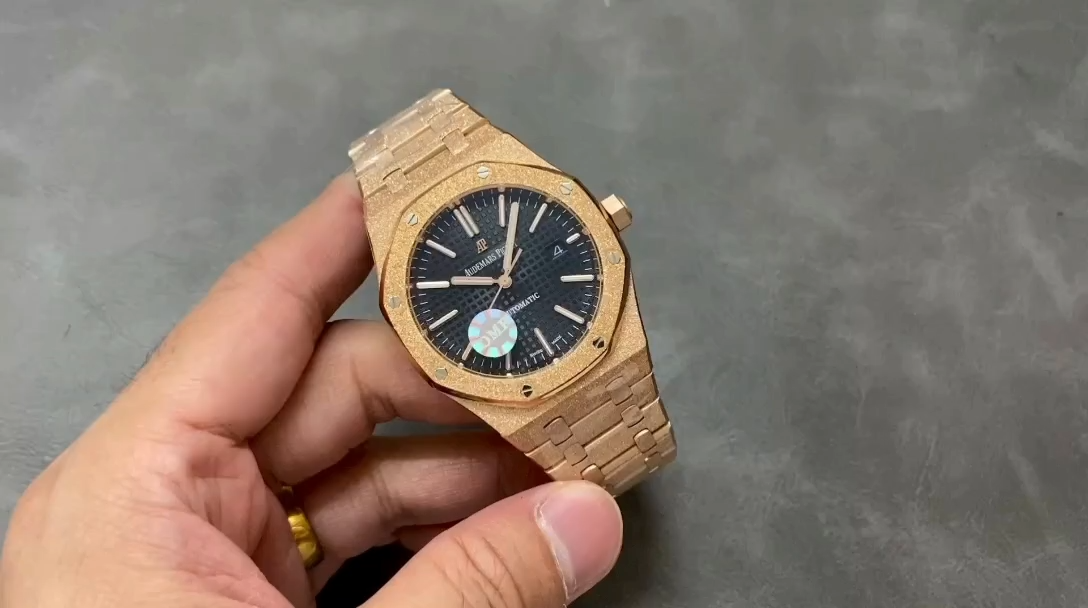 AP 15454OR.GG.1259OR.01 Royal Oak Replica Frosted Rose Gold 37 Black Dial