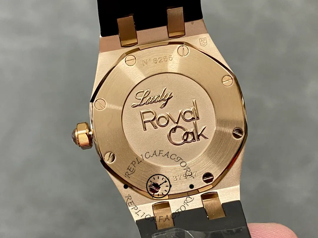 AP Royal Oak Ladies Diamond Replica 67621OR.ZZ.D080CA.01 Black Rubber