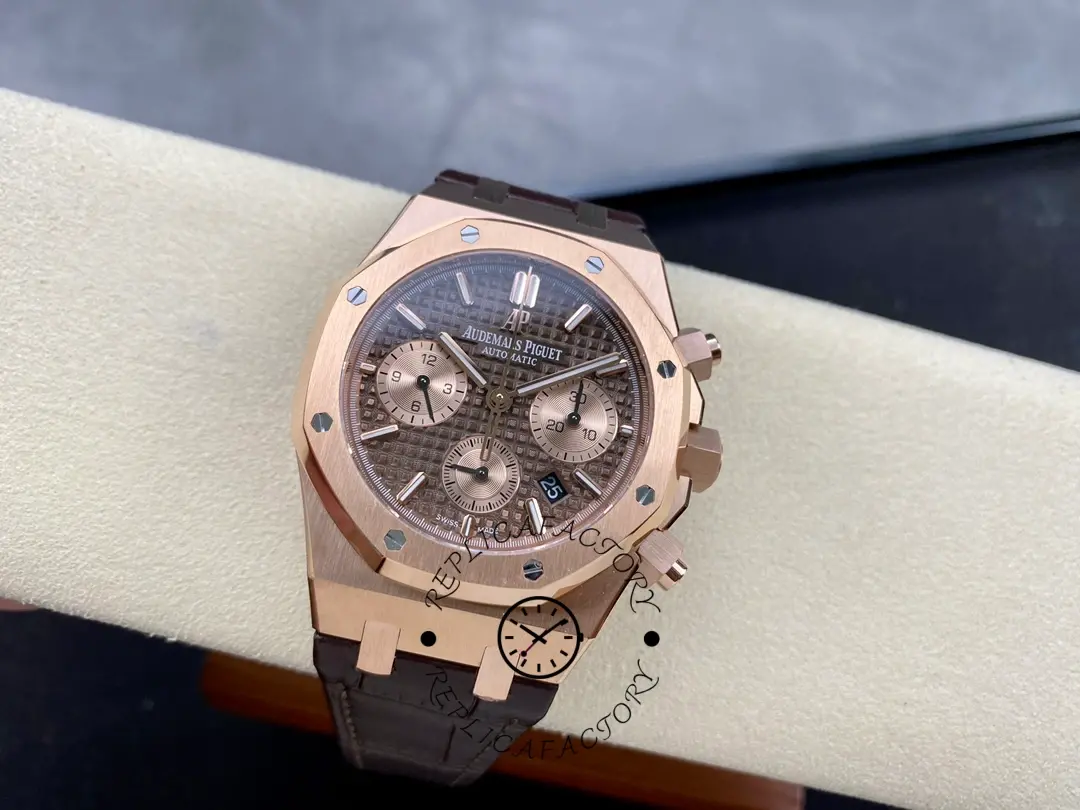 AP Royal Oak Chronograph 41 Brown Alligator Strap 26331OR.OO.D821CR.01 1:1 Clone