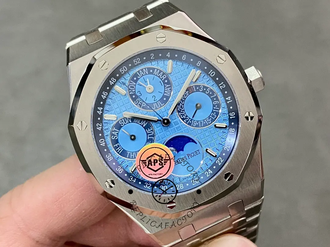 AP 26574PT.OO.1220PT.01 Royal Oak Replica Perpetual Calendar Ice Blue Platinum