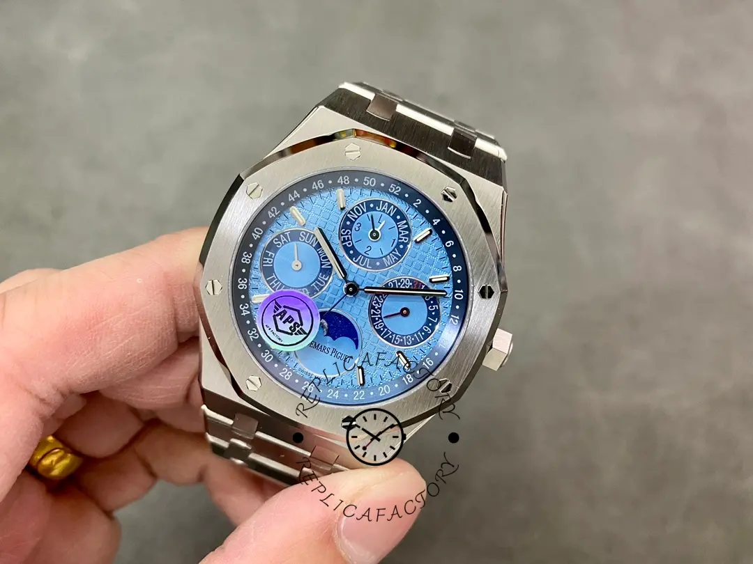 AP 26574PT.OO.1220PT.01 Royal Oak Replica Perpetual Calendar Ice Blue Platinum