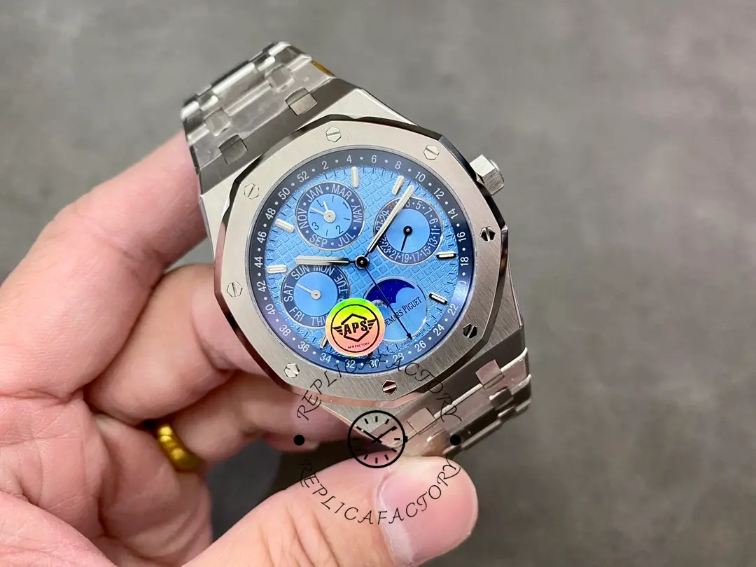 AP 26574PT.OO.1220PT.01 Royal Oak Replica Perpetual Calendar Ice Blue Platinum