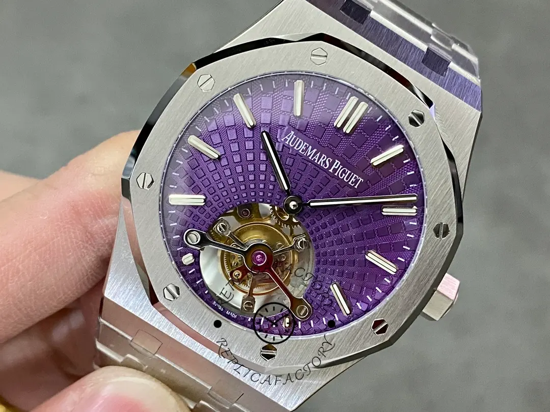 1:1 Clone AP Royal Oak Tourbillon Extra-Thin 41 Purple Dial 26522ST.OO.1220ST.01