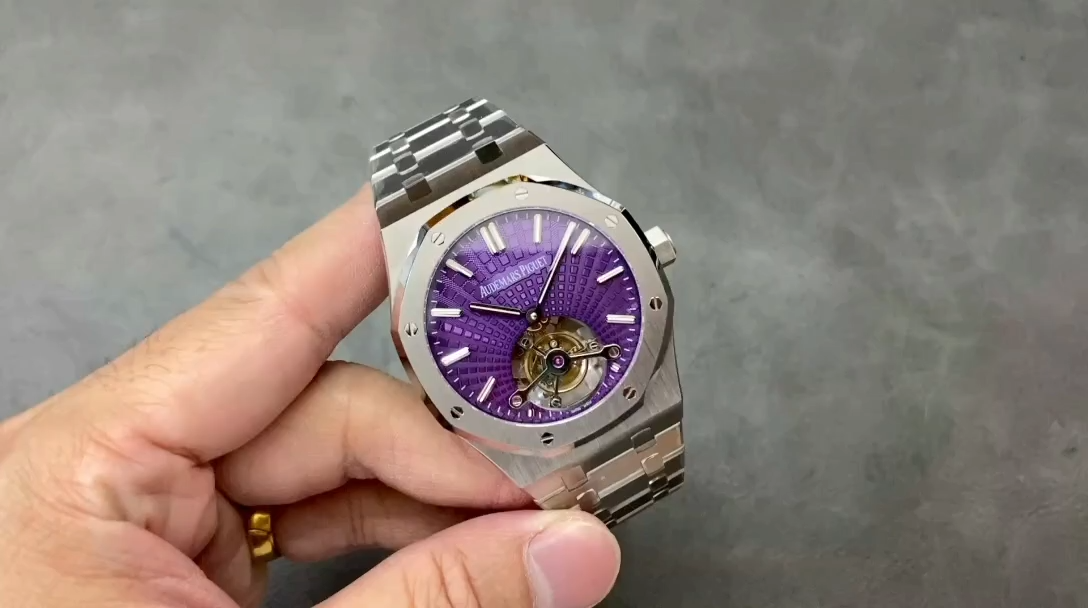 1:1 Clone AP Royal Oak Tourbillon Extra-Thin 41 Purple Dial 26522ST.OO.1220ST.01