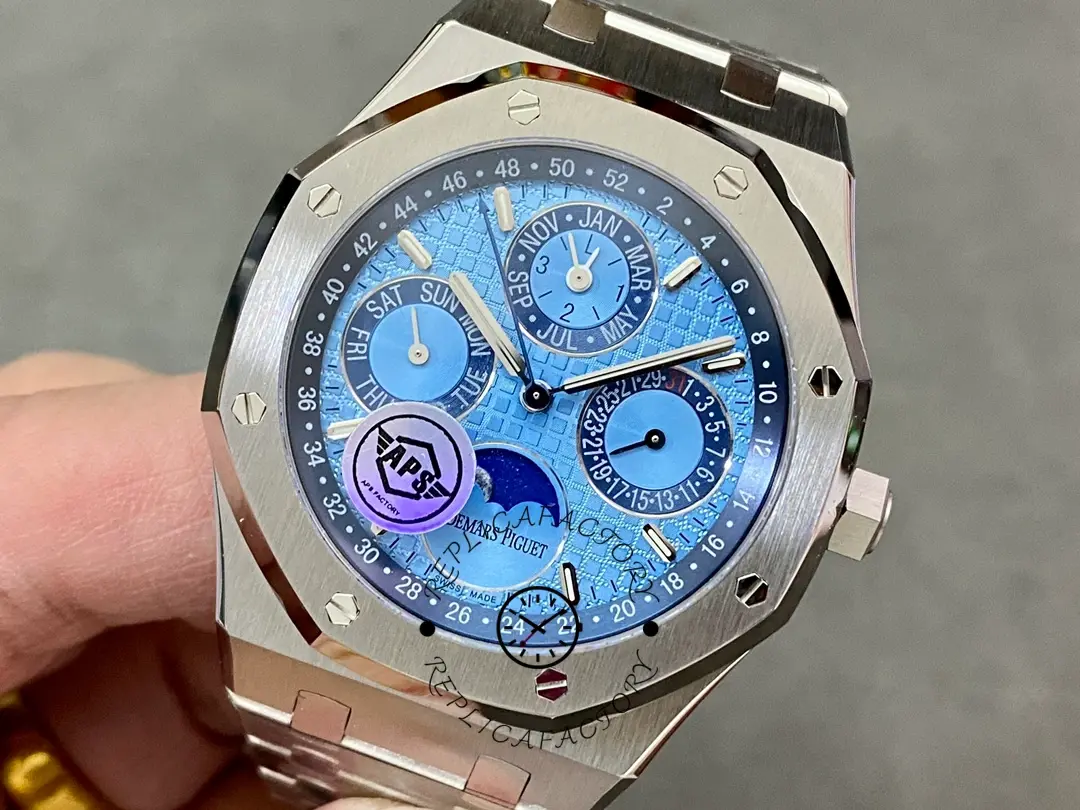 AP 26574PT.OO.1220PT.01 Royal Oak Replica Perpetual Calendar Ice Blue Platinum
