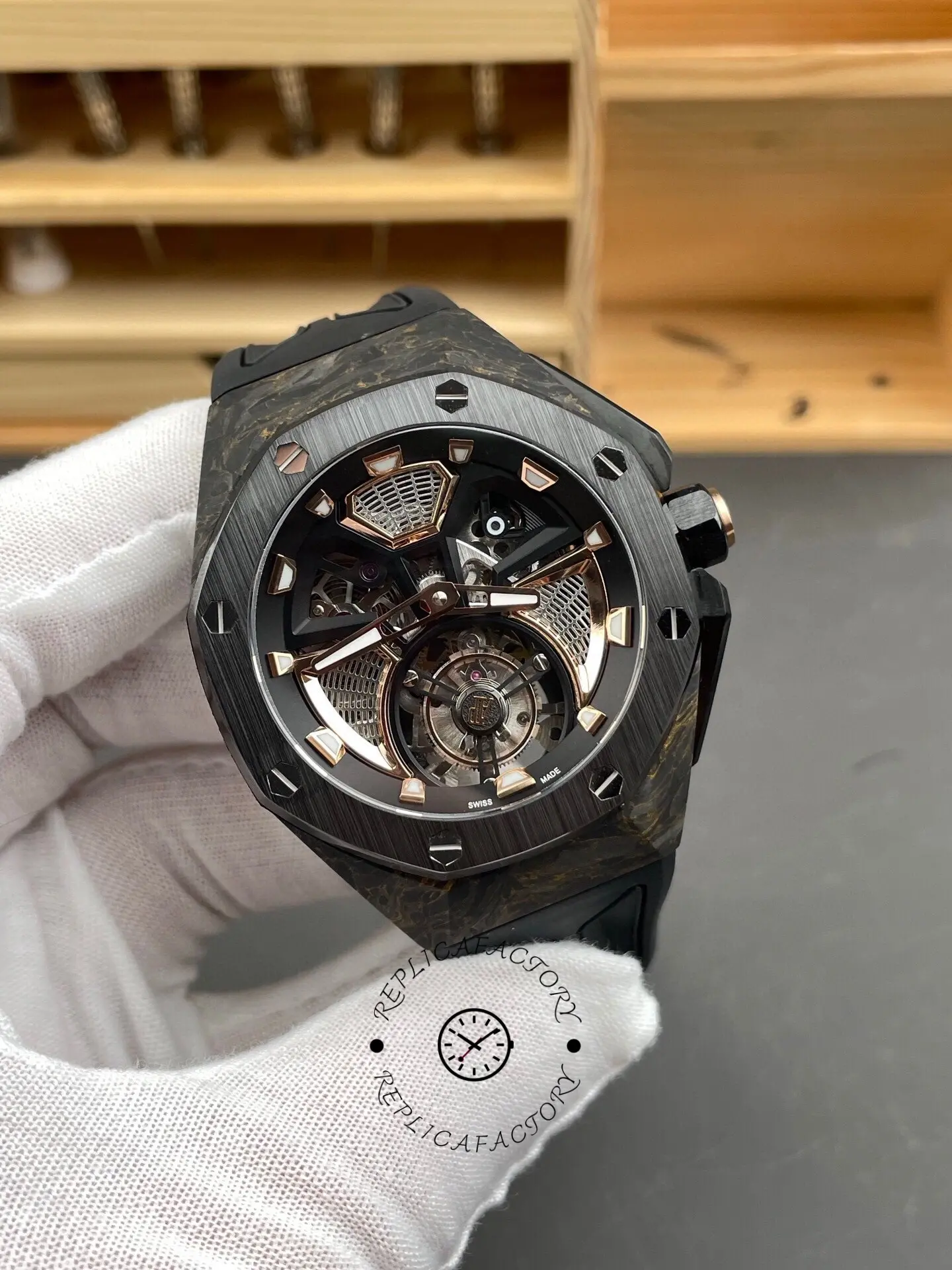 AP Royal Oak Concept Flying Tourbillon 26638FO.00.D002CA.01 Forged Carbon 1:1 Clone