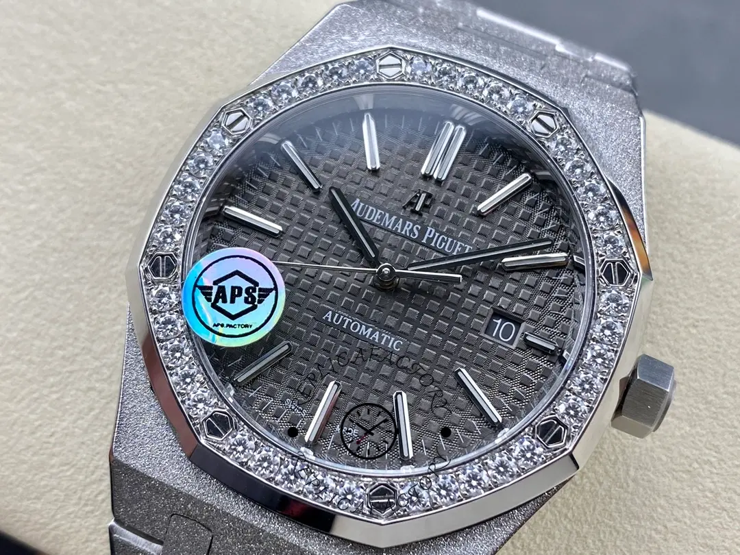 AP Royal Oak 15451ST.ZZ.1256ST.02 Frosted Diamond-Set Replica Grey Dial