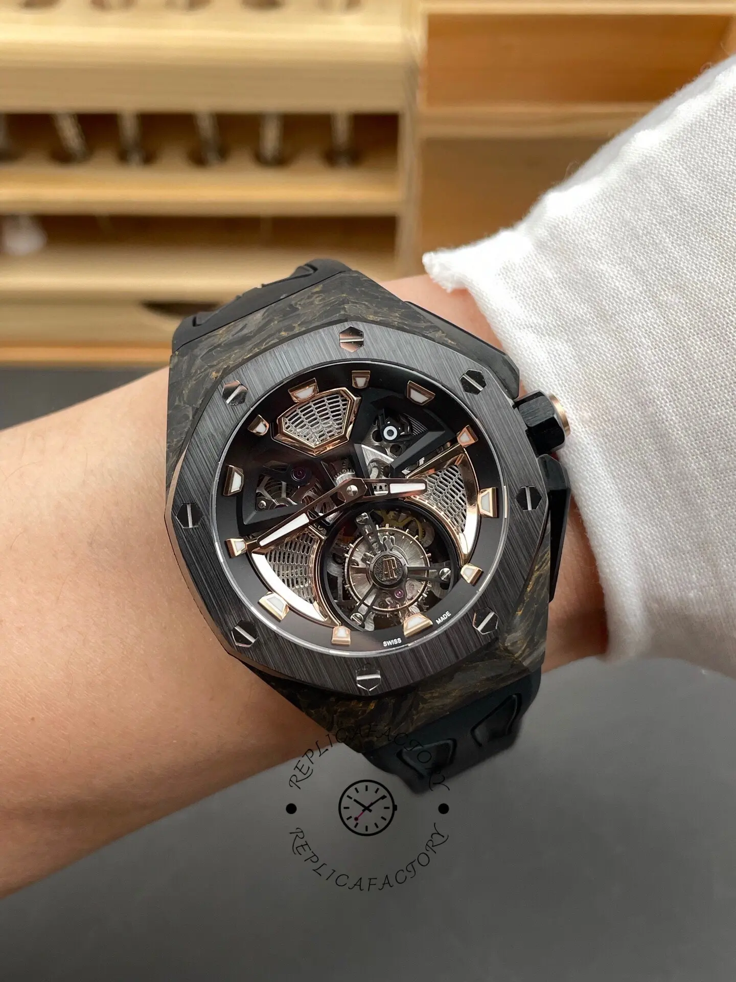 AP Royal Oak Concept Flying Tourbillon 26638FO.00.D002CA.01 Forged Carbon 1:1 Clone