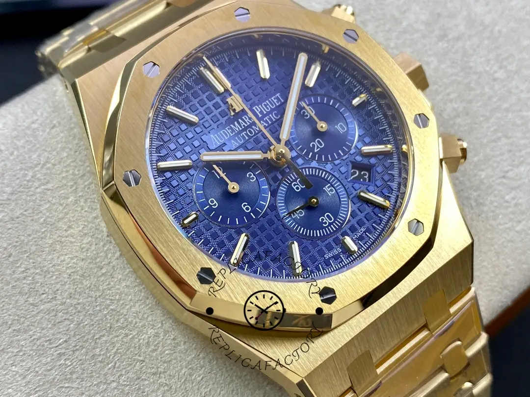 AP Royal Oak 26320BA.OO.1220BA.02 Chronograph Yellow Gold 1:1 Clone Blue Dial