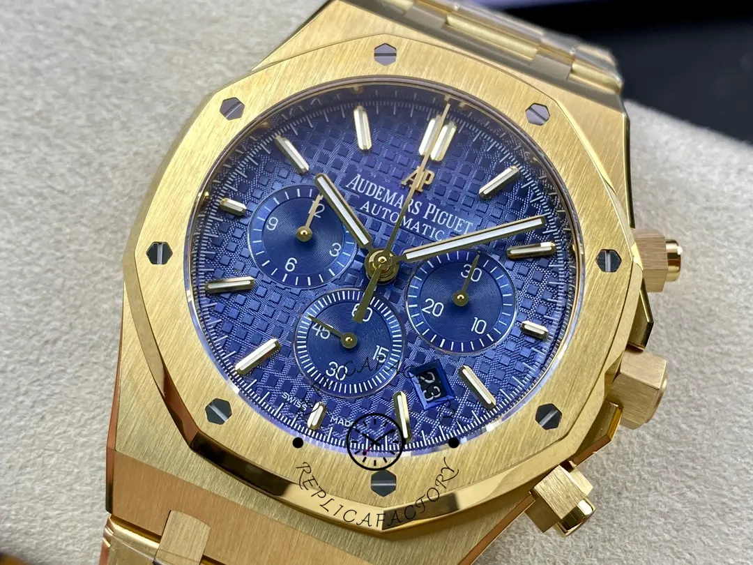 AP Royal Oak 26320BA.OO.1220BA.02 Chronograph Yellow Gold 1:1 Clone Blue Dial