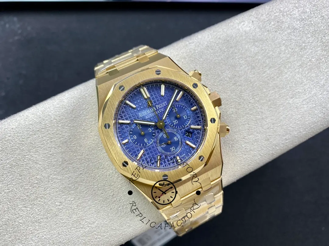 AP Royal Oak 26320BA.OO.1220BA.02 Chronograph Yellow Gold 1:1 Clone Blue Dial