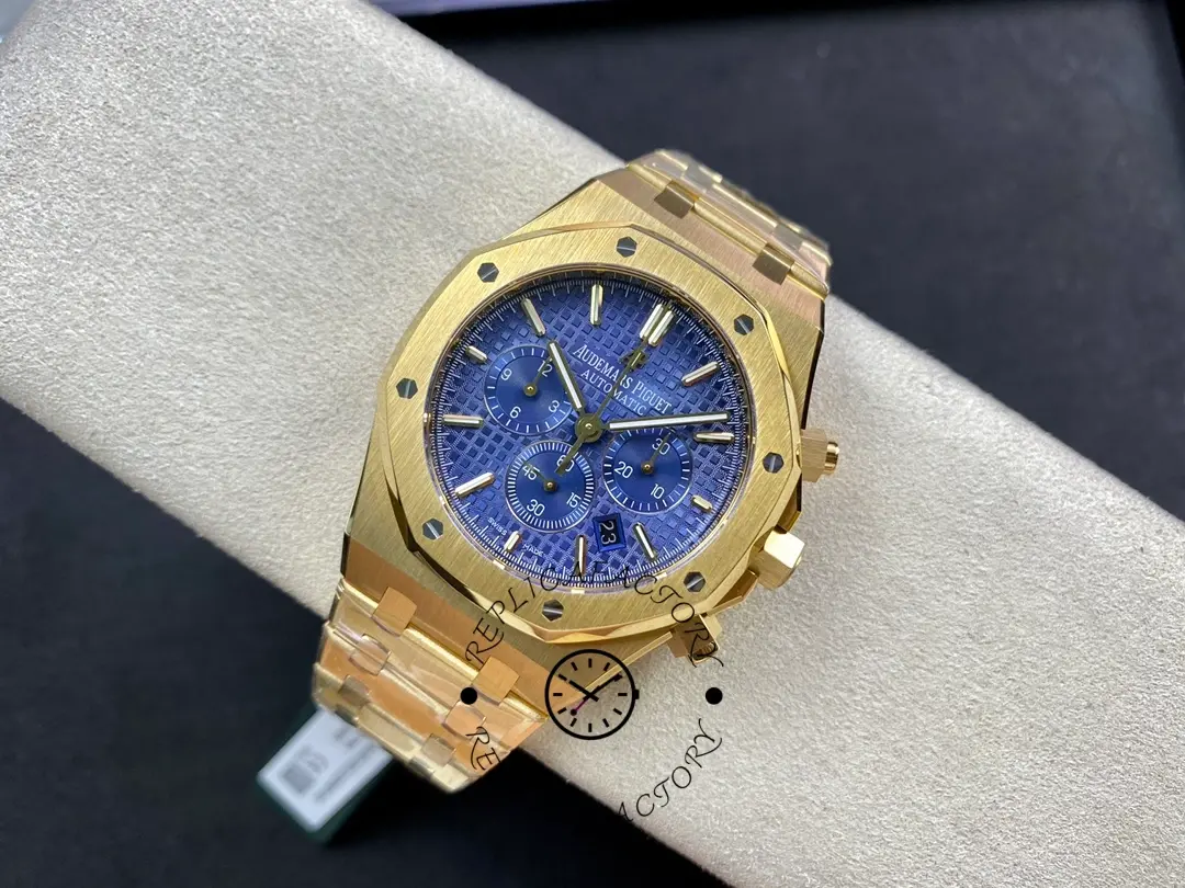 AP Royal Oak 26320BA.OO.1220BA.02 Chronograph Yellow Gold 1:1 Clone Blue Dial