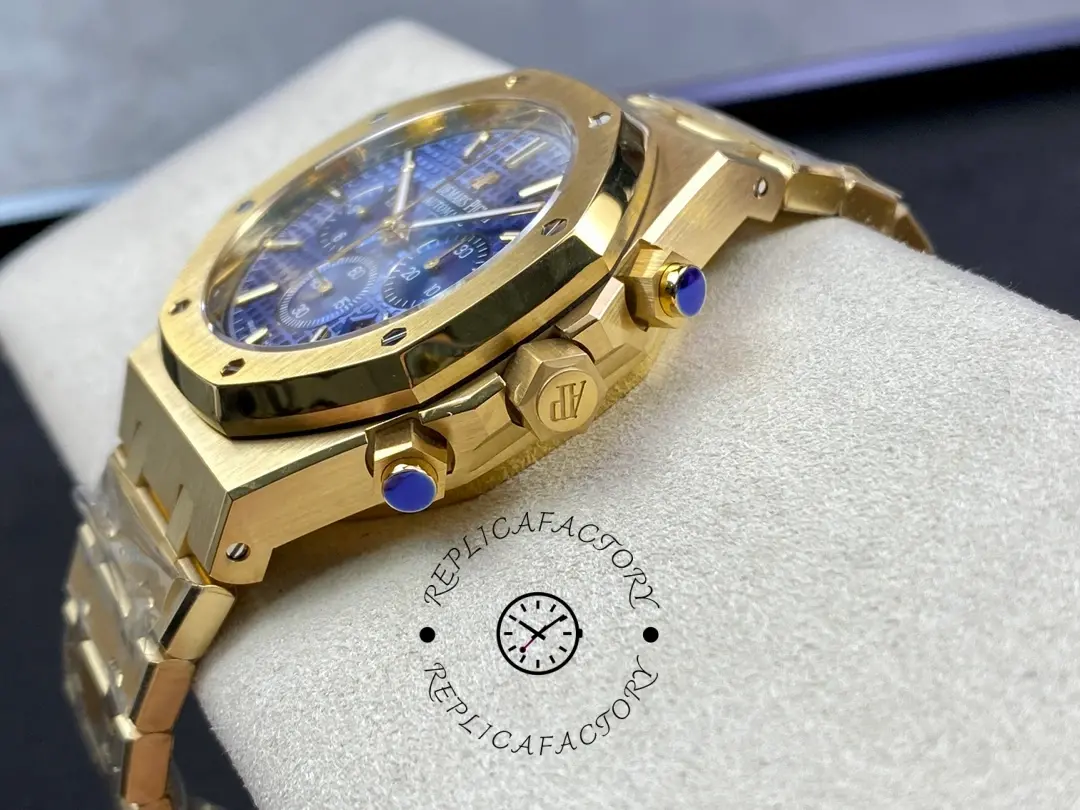 AP Royal Oak 26320BA.OO.1220BA.02 Chronograph Yellow Gold 1:1 Clone Blue Dial