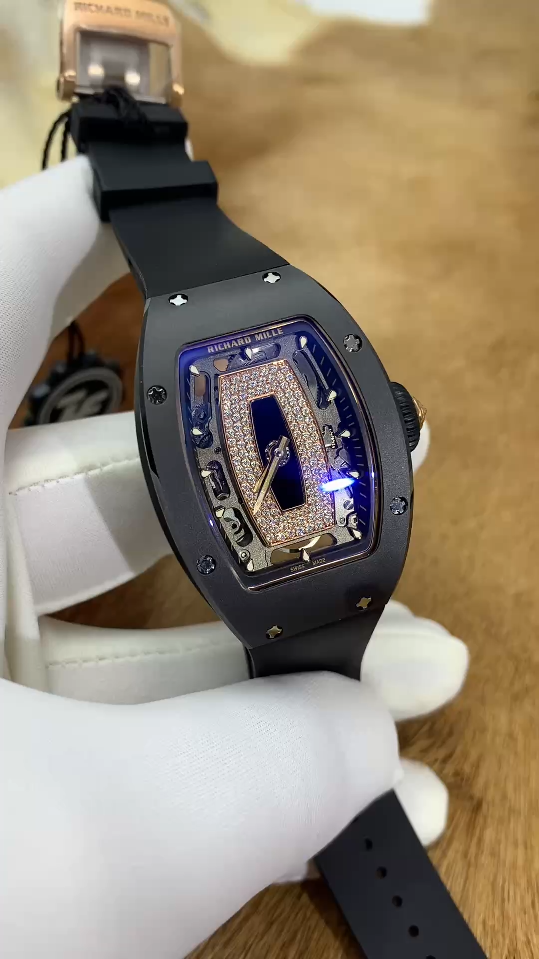 1:1 Clone Richard Mille RM 07 01 Ladies Black Ceramic