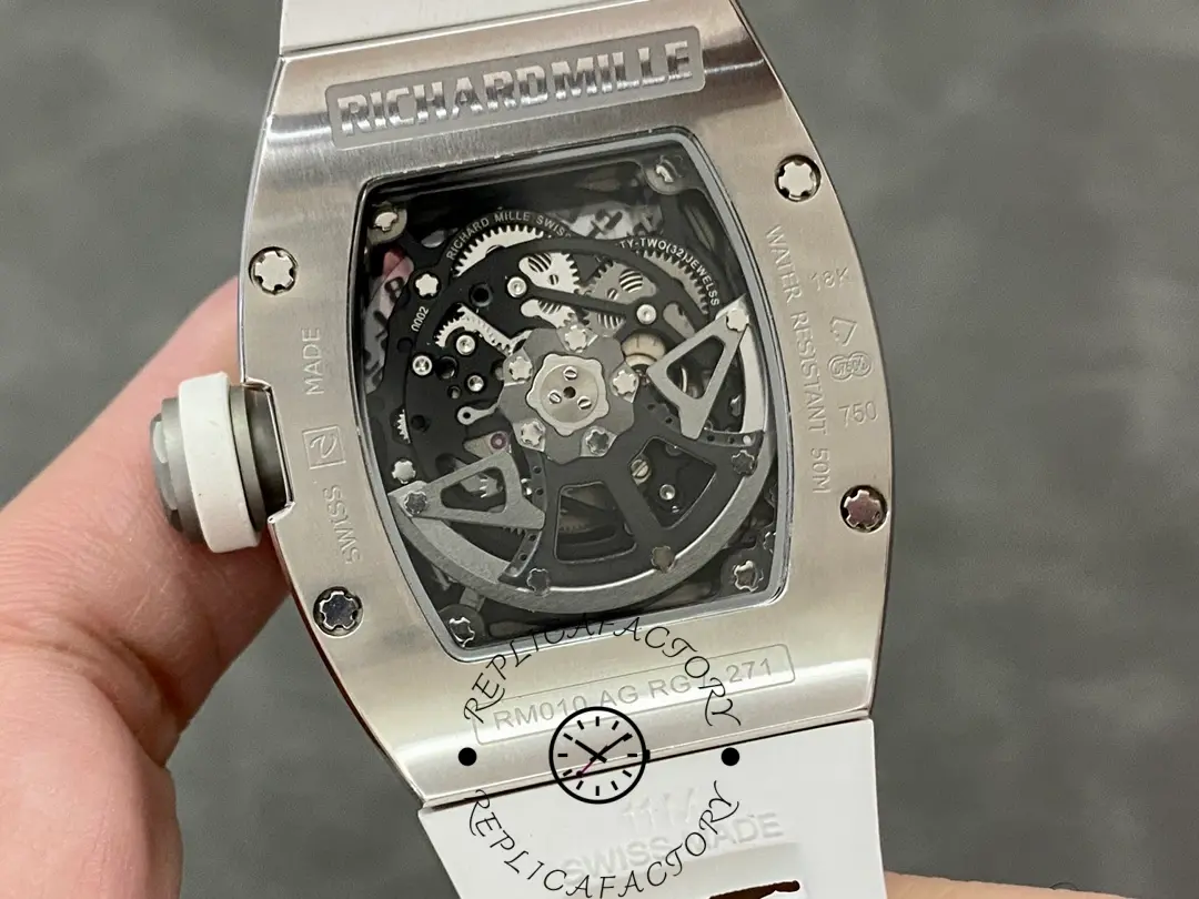 Richard Mille RM010 1:1 Clone Automatic Skeleton White Gold