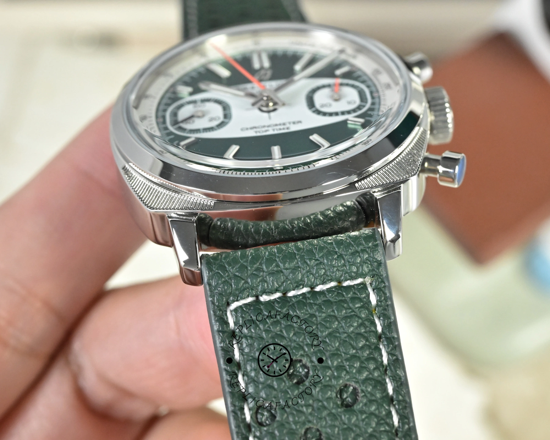 Breitling Top Time B01 Racing Green Dial AB01771A1L1X1 Replica 38mm Leather Watch