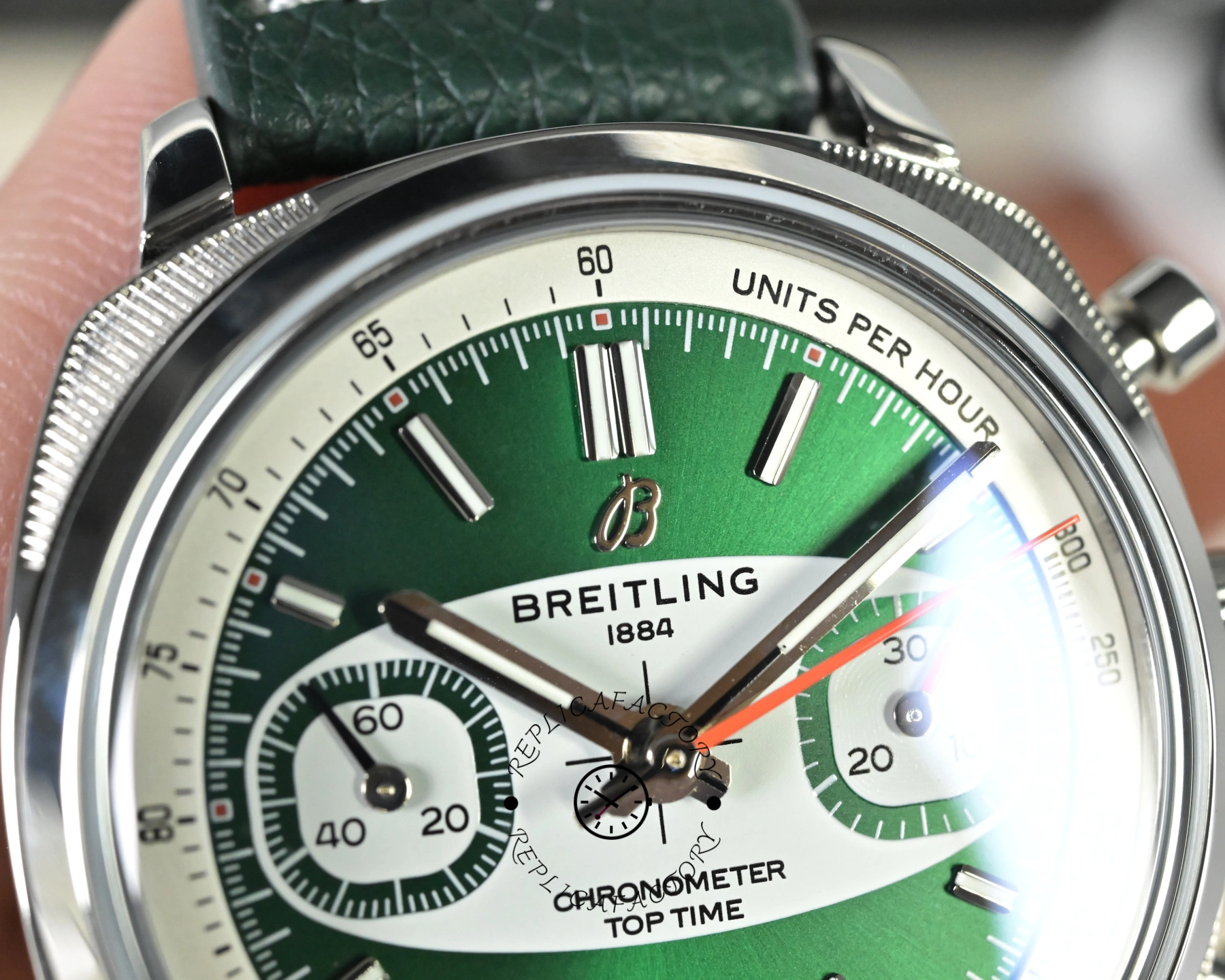 Breitling Top Time B01 Racing Green Dial AB01771A1L1X1 Replica 38mm Leather Watch