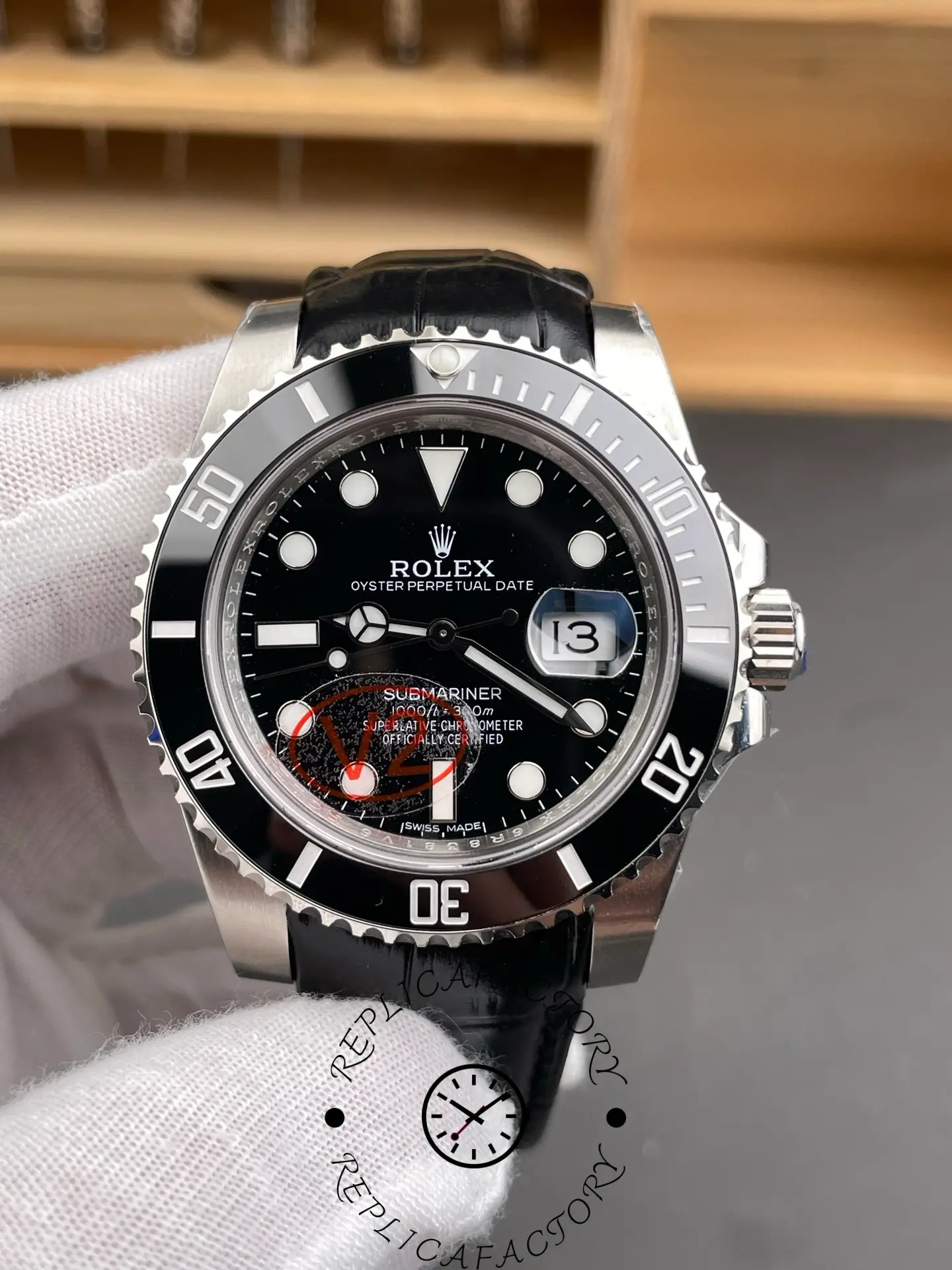 Rolex Submariner 116610LN 1:1 Clone Black Dial Leather Strap