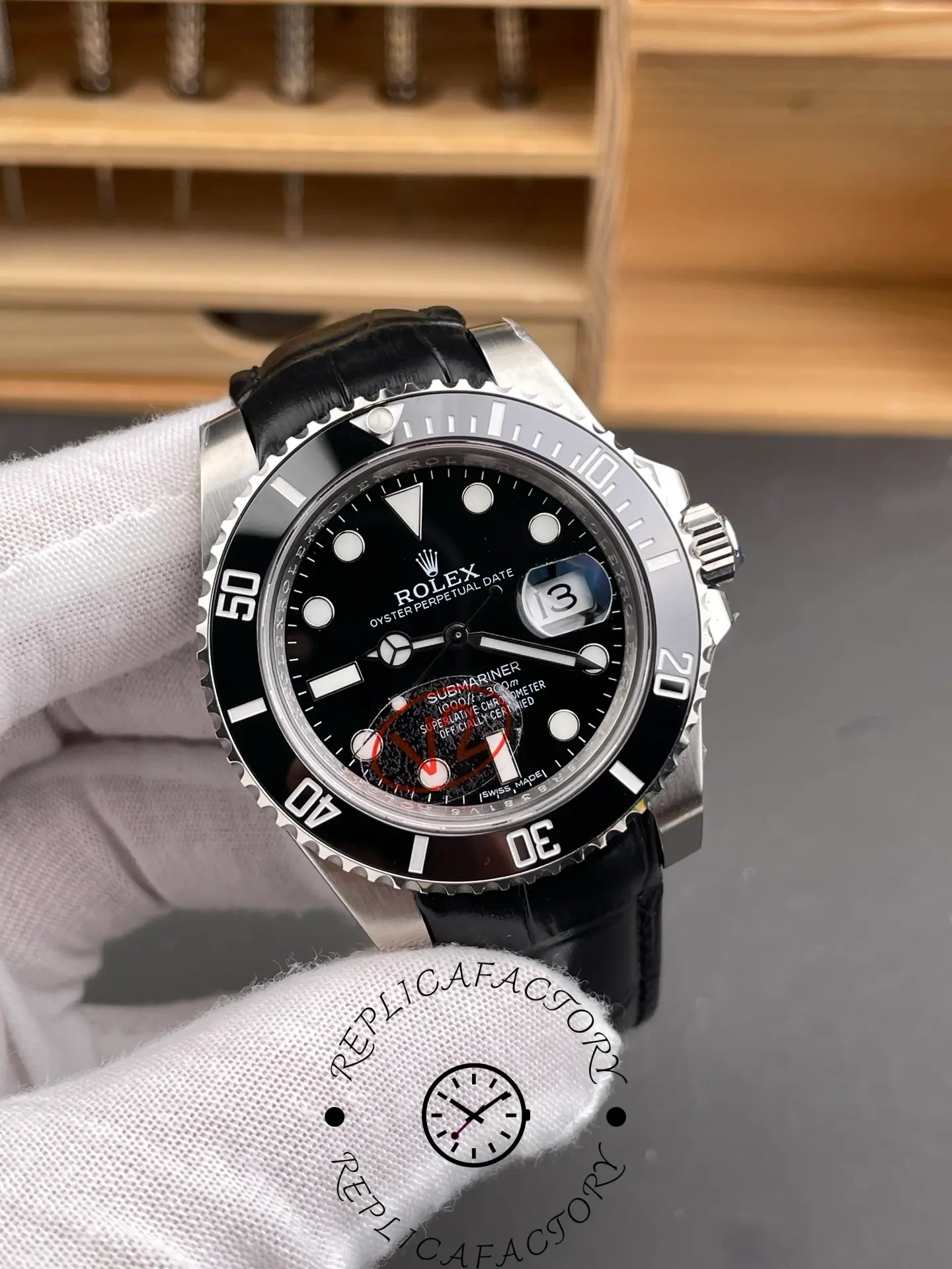 Rolex Submariner 116610LN 1:1 Clone Black Dial Leather Strap