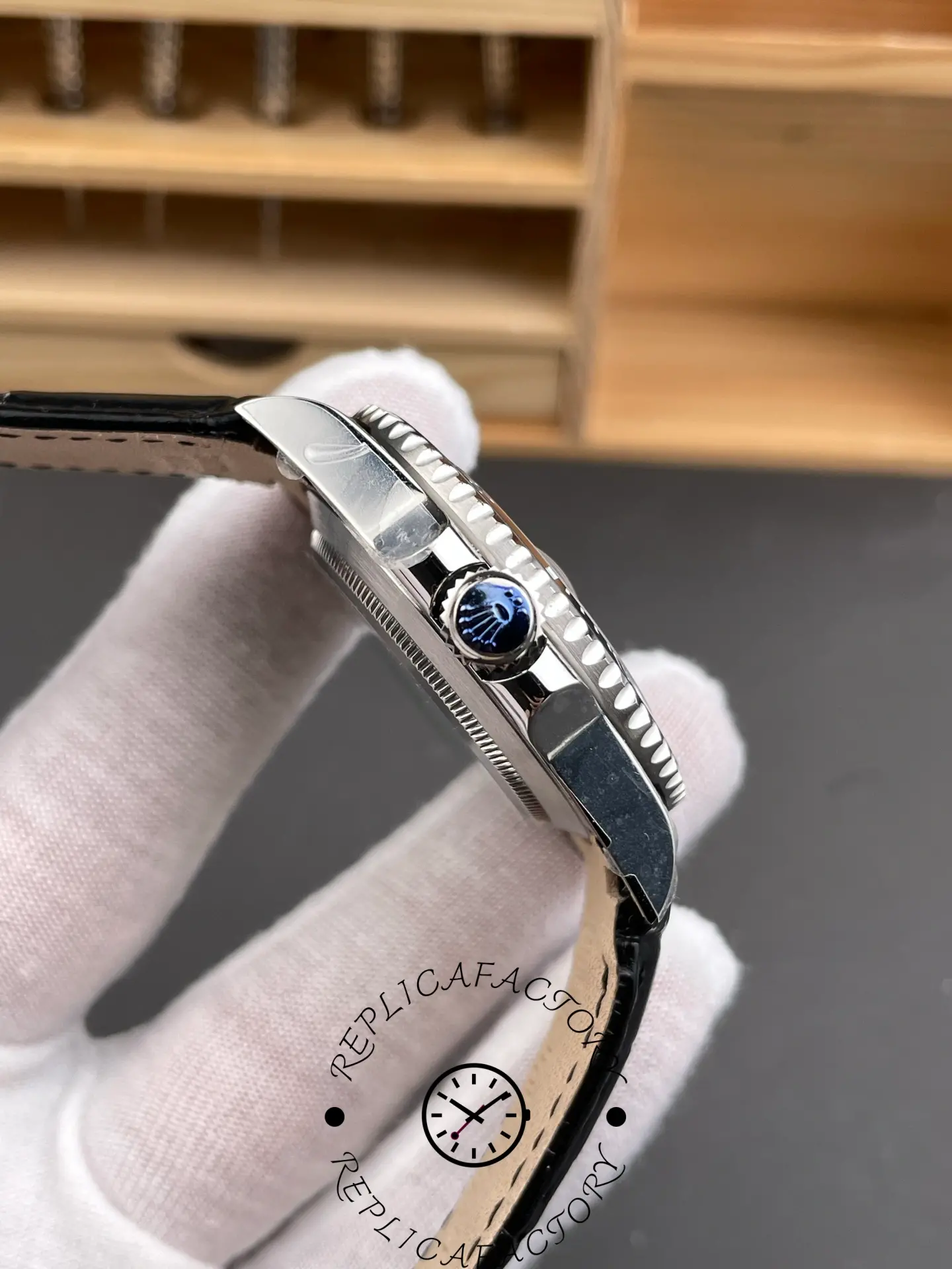 Rolex Submariner 116610LN 1:1 Clone Black Dial Leather Strap