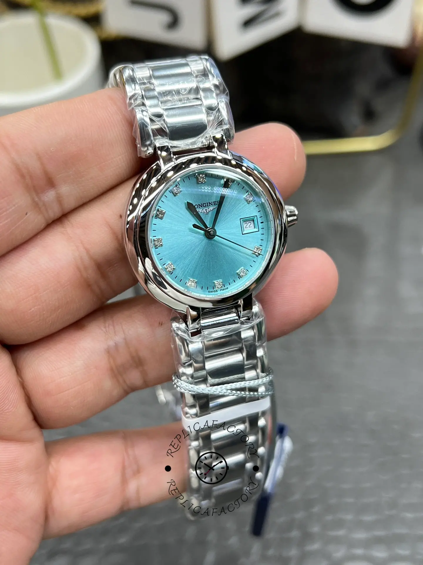 Longines PrimaLuna L8.122.4.90.6 1:1 Clone 30mm Quartz Blue Diamond Dial