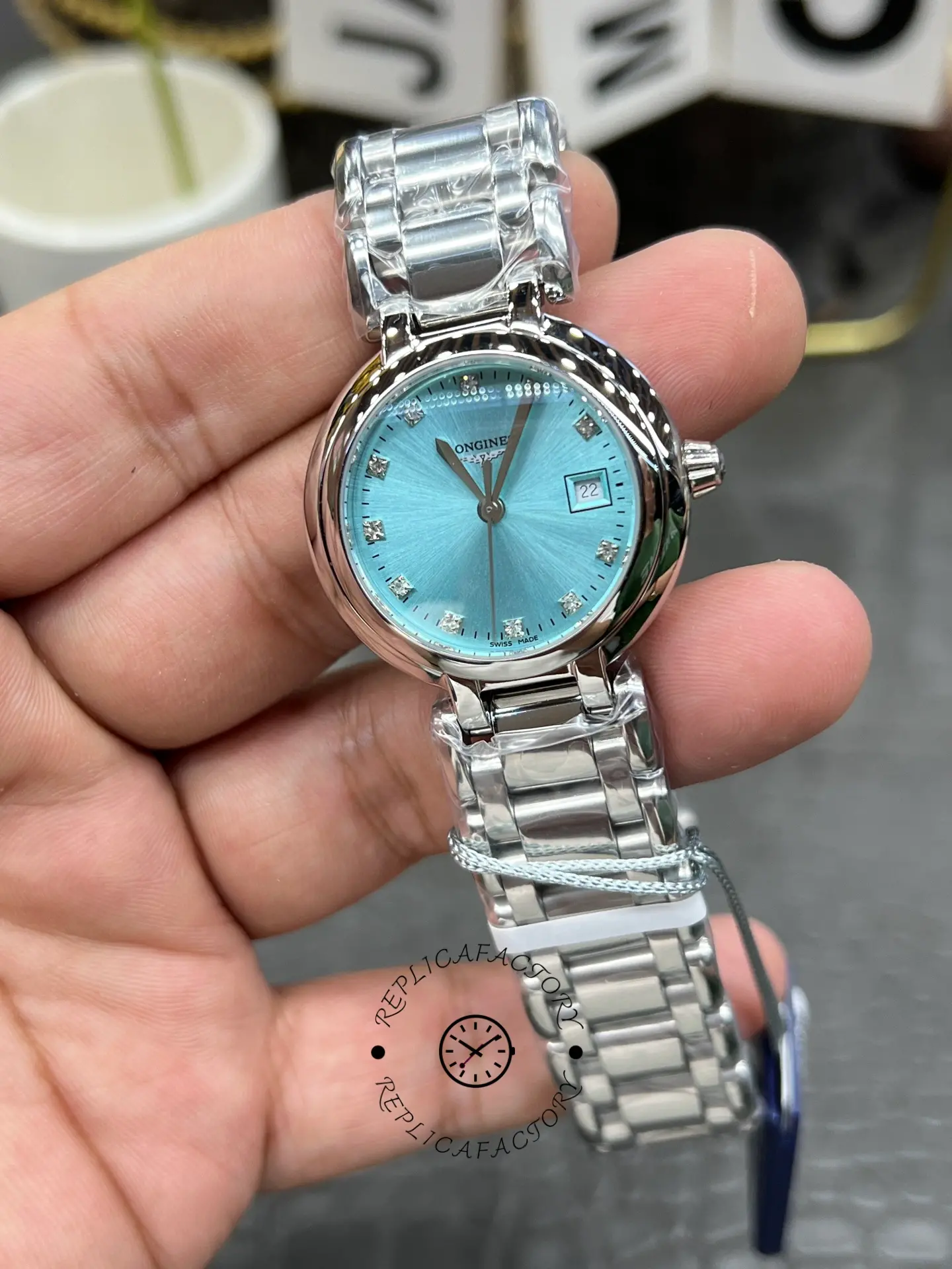 Longines PrimaLuna L8.122.4.90.6 1:1 Clone 30mm Quartz Blue Diamond Dial