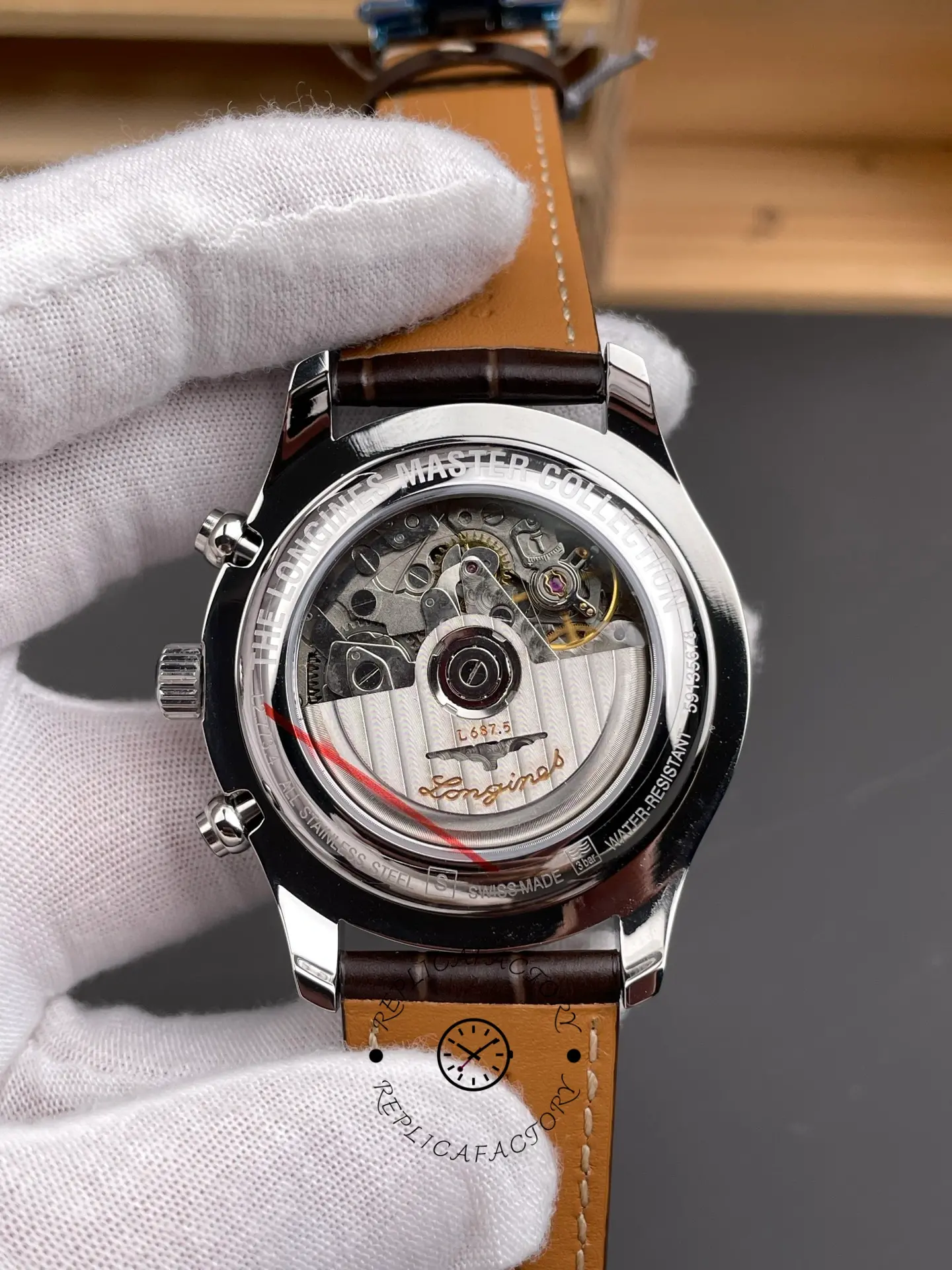 1:1 Clone Longines Master Collection L2.673.4.78.3 40mm Silver Leather Strap