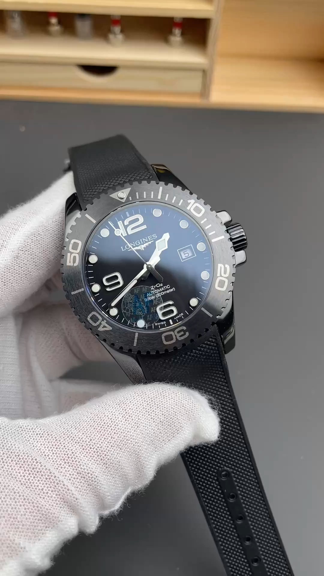 1:1 Clone Longines HydroConquest L3.784.4.56.9 43mm Rubber All-Black Ceramic