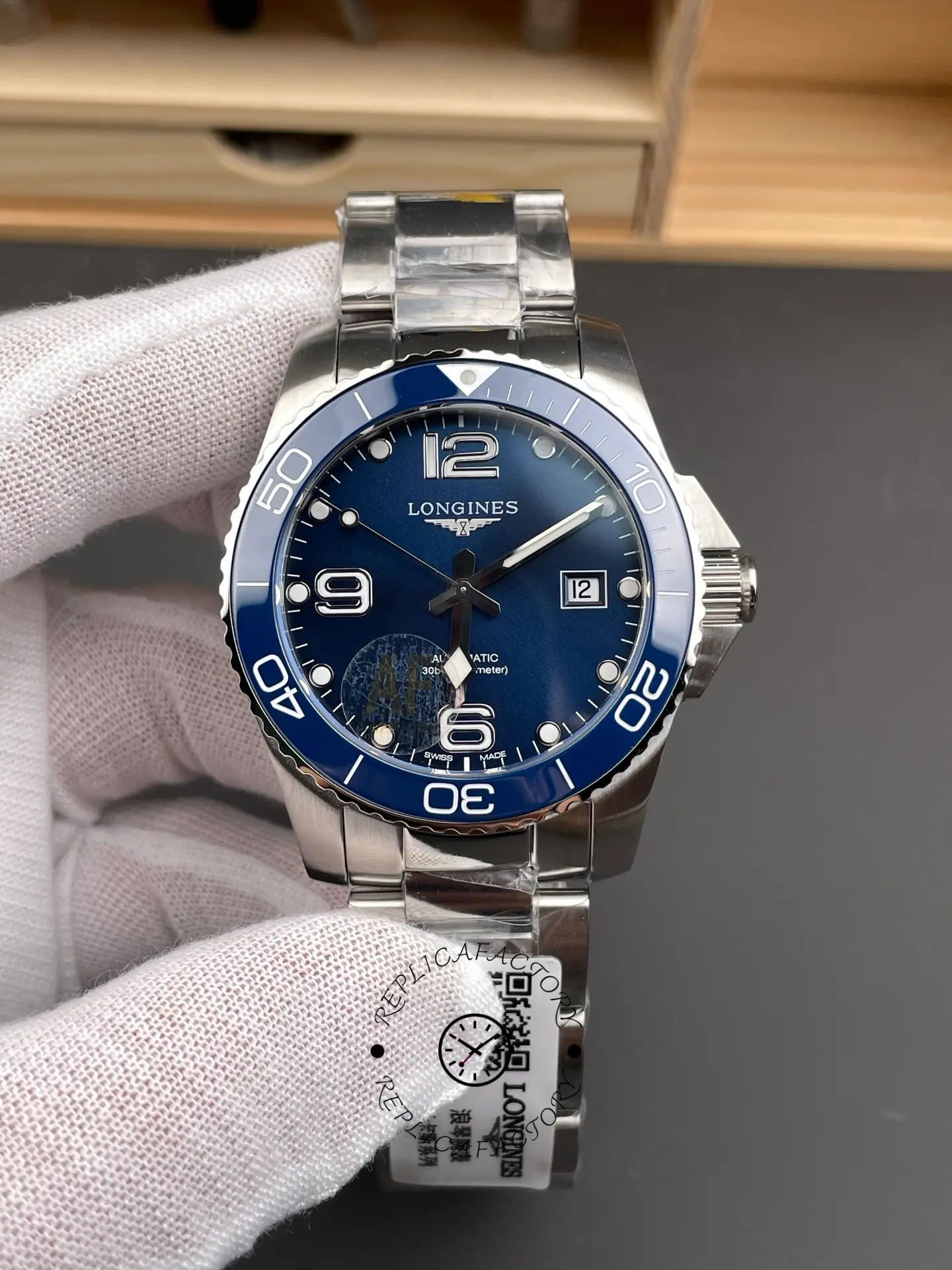 Longines HydroConquest Automatic 41mm 1:1 Clone L3.781.4.96.6 Blue Dial Steel