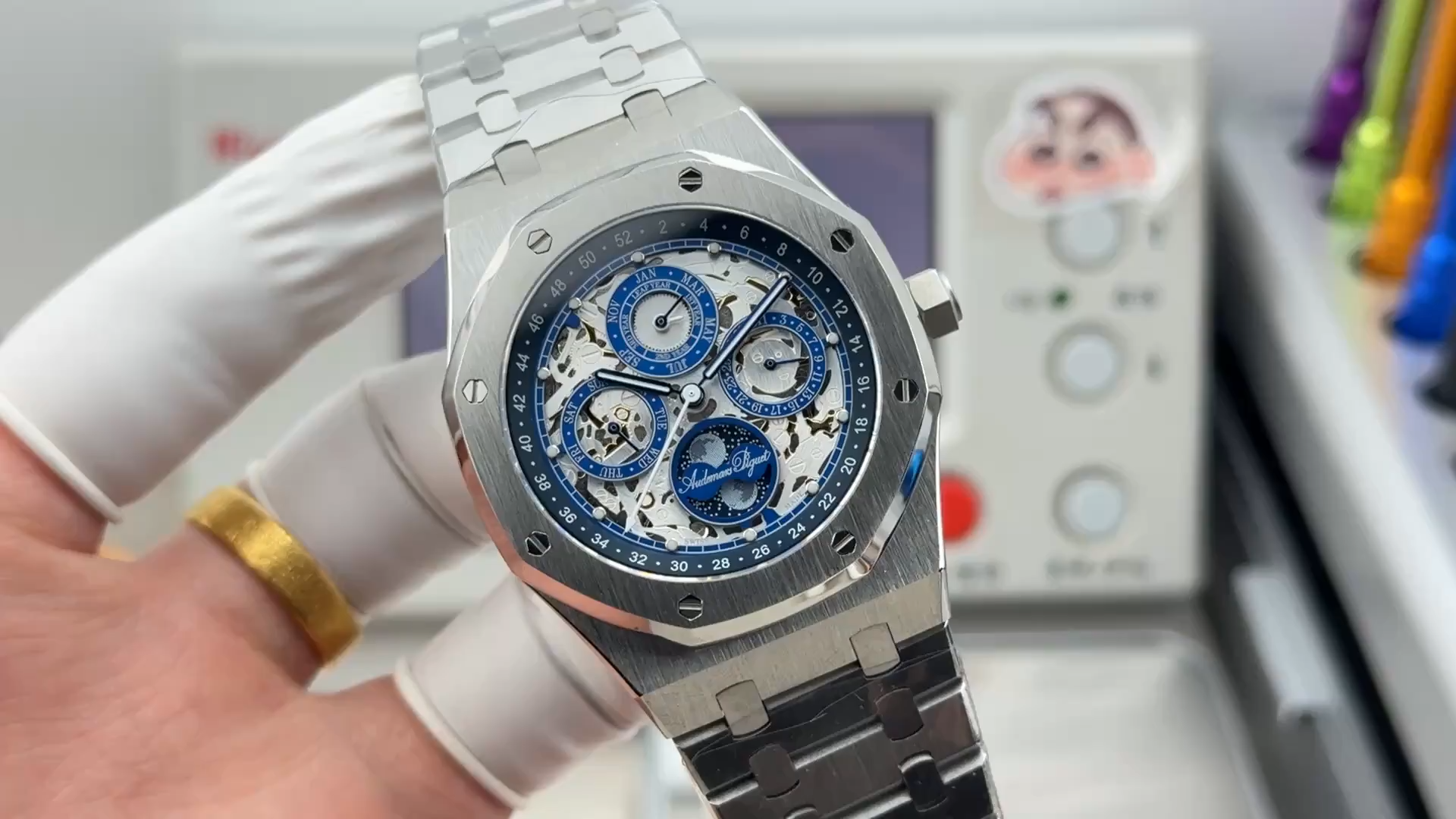 AP Royal Oak 26585XT.OO.1220XT.01 1:1 Clone 41 Titanium Openworked Blue