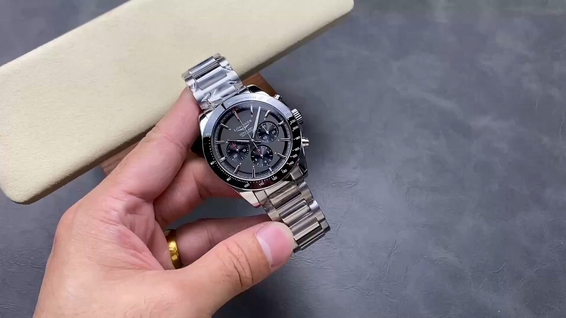 Longines Conquest 1:1 Clone Ski Edition Ceramic L3.836.4.52.9 Grey 42 Chronograph - Video