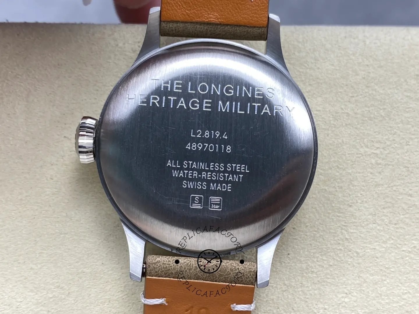 Replica Longines L2.819.4.93.2 Heritage Military White Dial Automatic Leather