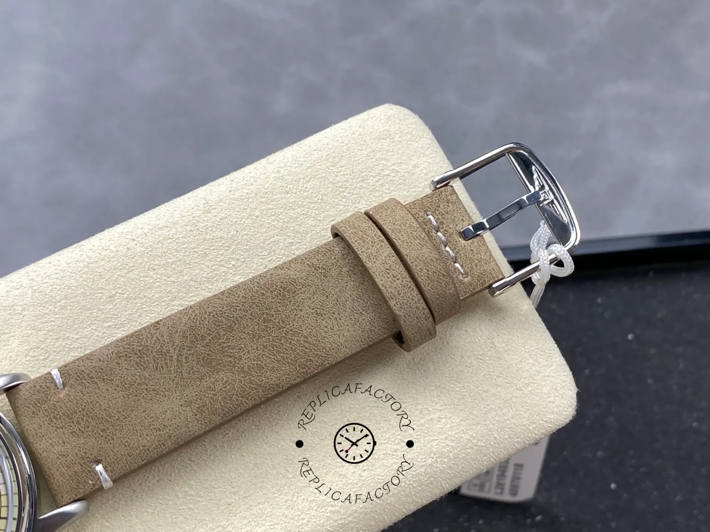 Longines L2.819.4.93.2 Heritage Military 38.5mm Steel Replica Beige Suede