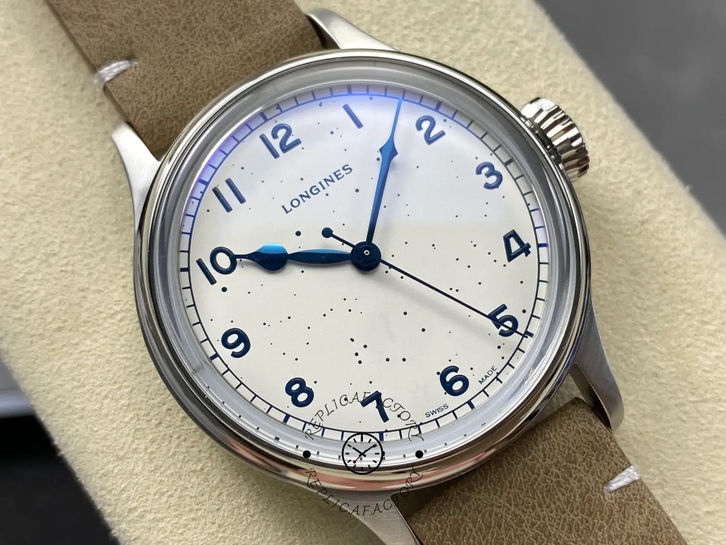 Replica Longines L2.819.4.93.2 Heritage Military White Dial Automatic Leather