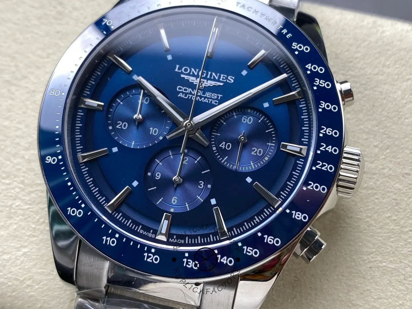 Replica Longines Conquest 42mm Chronograph L3.835.4.92.6 Blue Dial