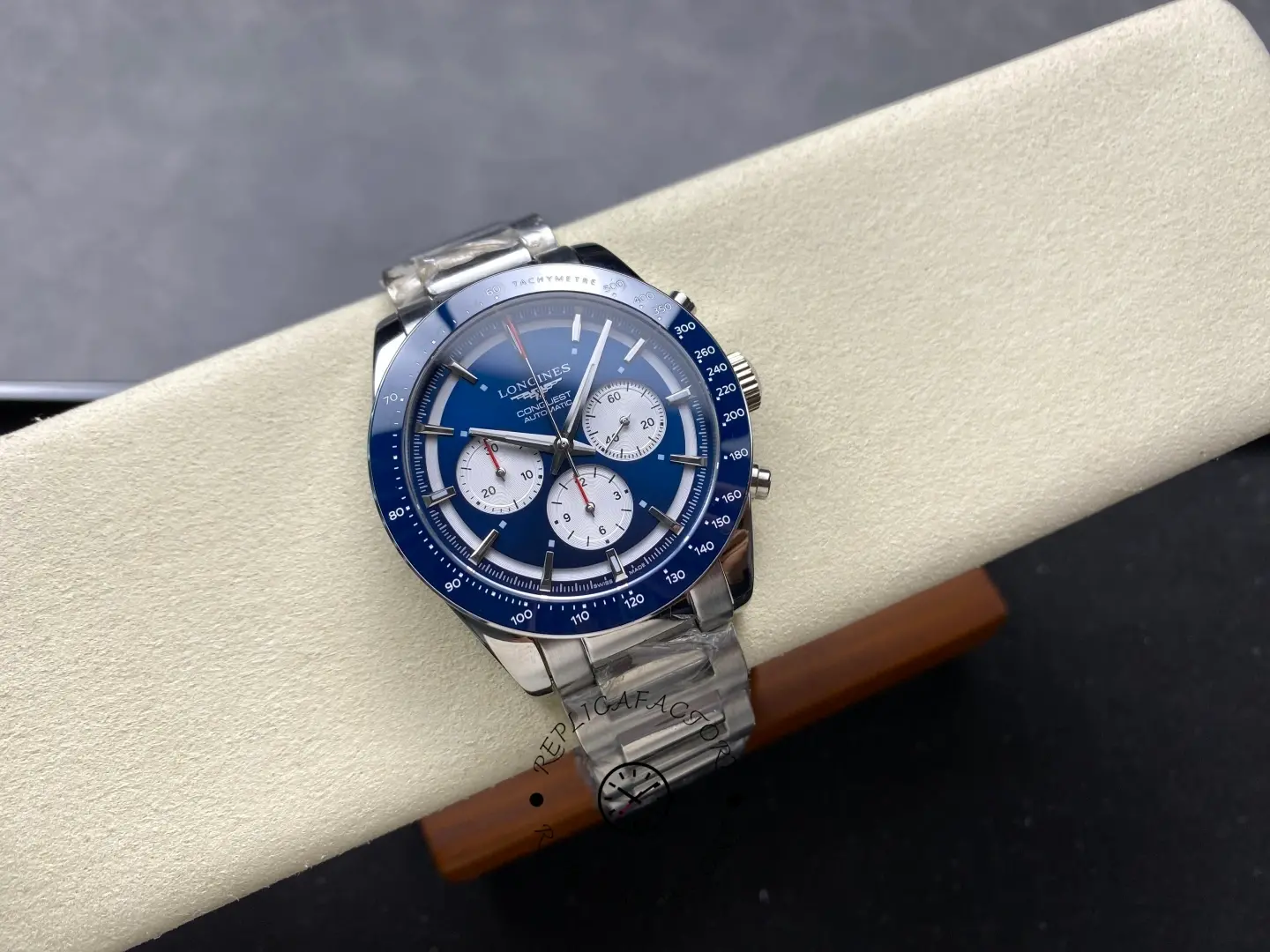 Longines L3.835.4.91.2 Conquest Replica 42 Blue Chronograph Automatic Steel