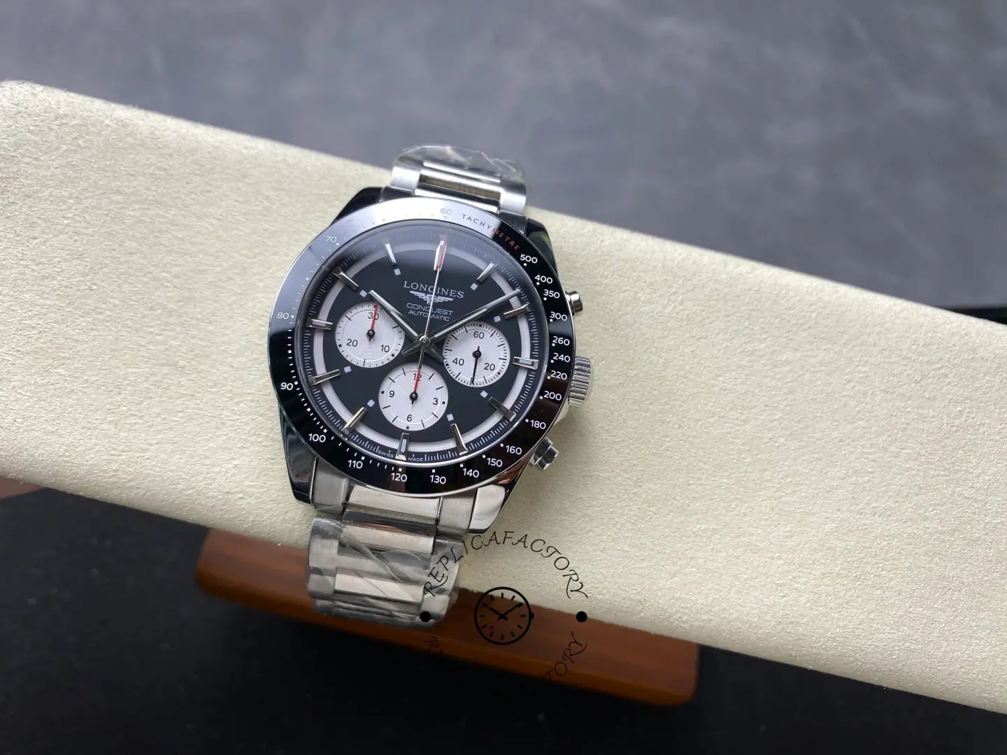 Longines Conquest L3.835.4.52.6 Chronograph 42 Black Dial 1:1 Clone
