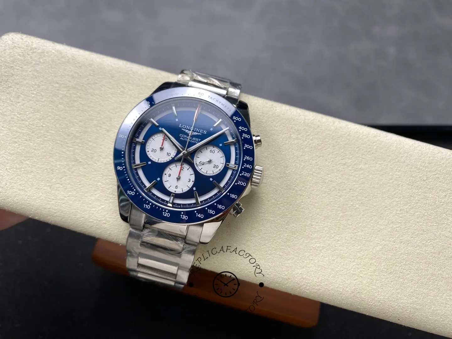 Longines L3.835.4.91.2 Conquest Replica 42 Blue Chronograph Automatic Steel