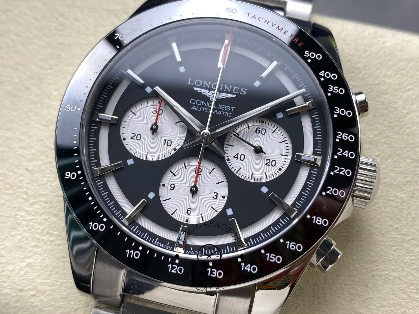 Longines Conquest L3.835.4.52.6 Chronograph 42 Black Dial 1:1 Clone