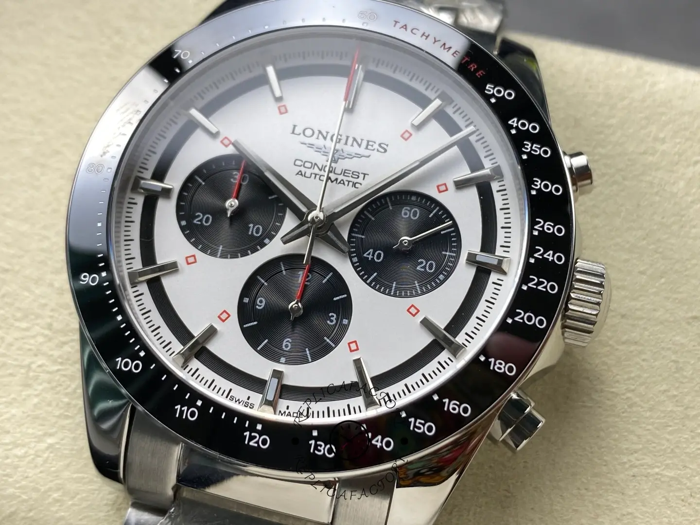 Replica Longines Conquest 42mm Panda Dial L3.835.4.72.6 904L Stainless Steel