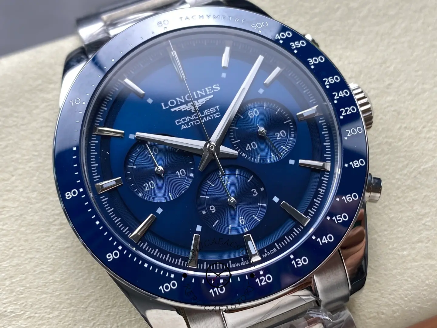 Replica Longines Conquest 42mm Chronograph L3.835.4.92.6 Blue Dial