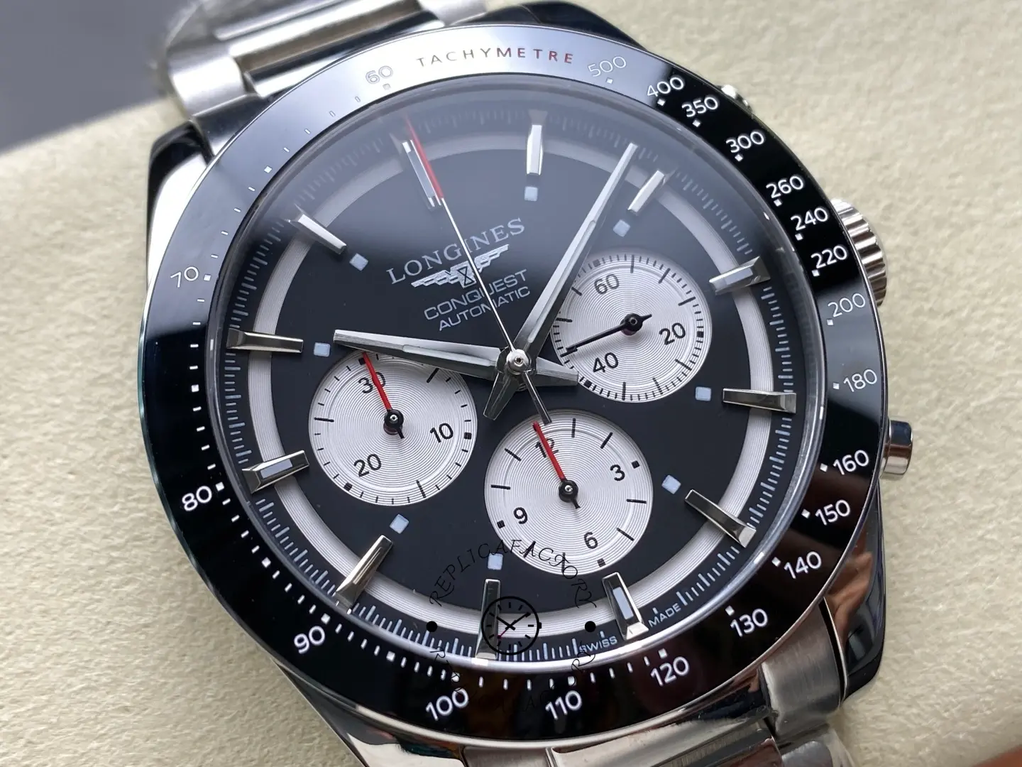 Longines Conquest L3.835.4.52.6 Chronograph 42 Black Dial 1:1 Clone