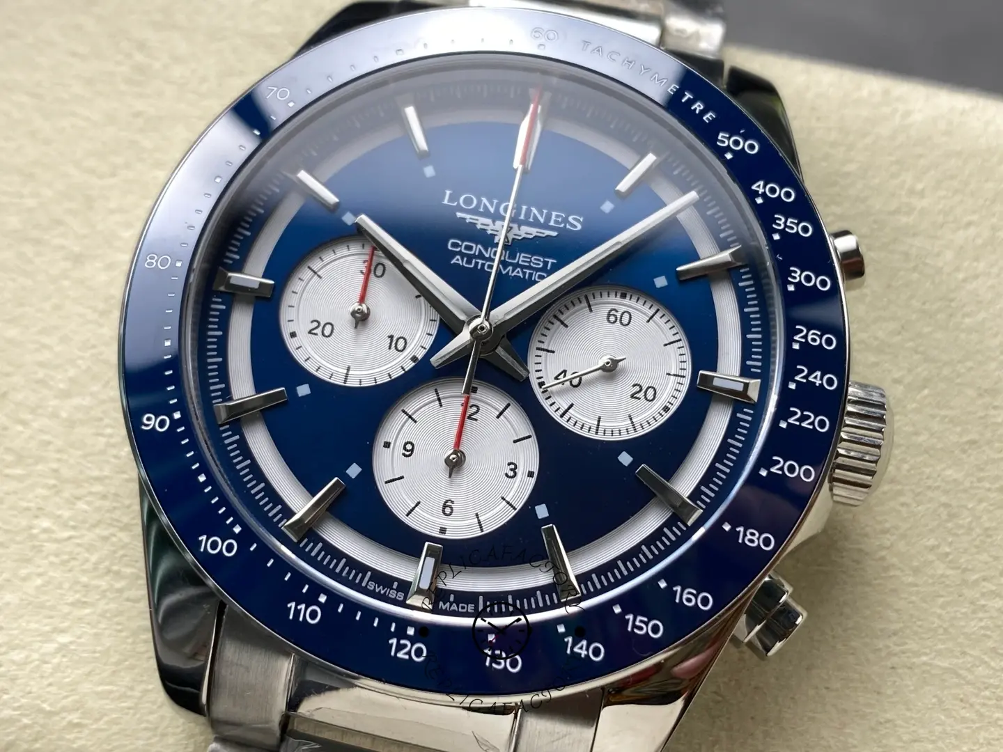 Longines L3.835.4.91.2 Conquest Replica 42 Blue Chronograph Automatic Steel