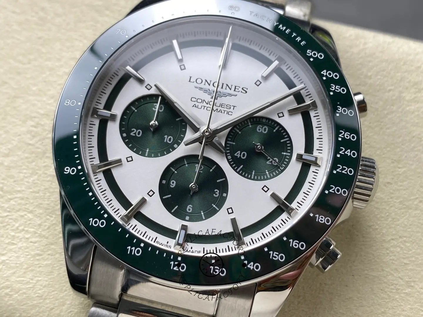 Longines Conquest L3.835.4.02.6 Chrono Steel 42mm Silver-Green Dial Replica
